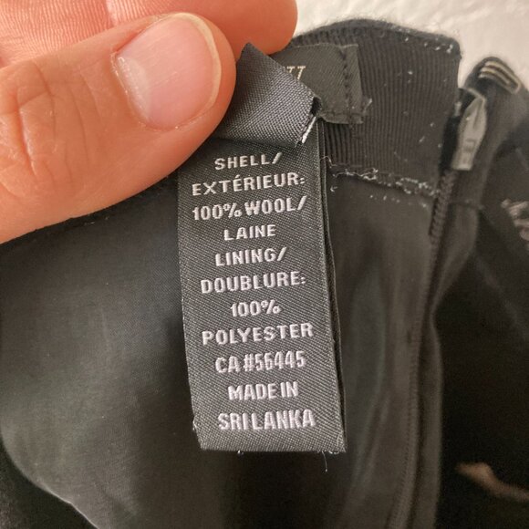 J Crew 100% Wool Black No. 2 Pencil Skirt Classic Minimalist Office City Size 0 - Picture 9 of 10